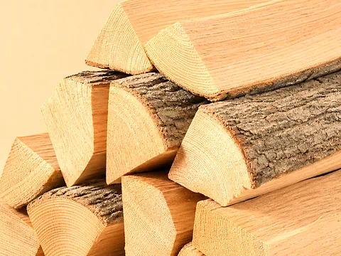 Кленовые дрова — крупный план торцов поленьев